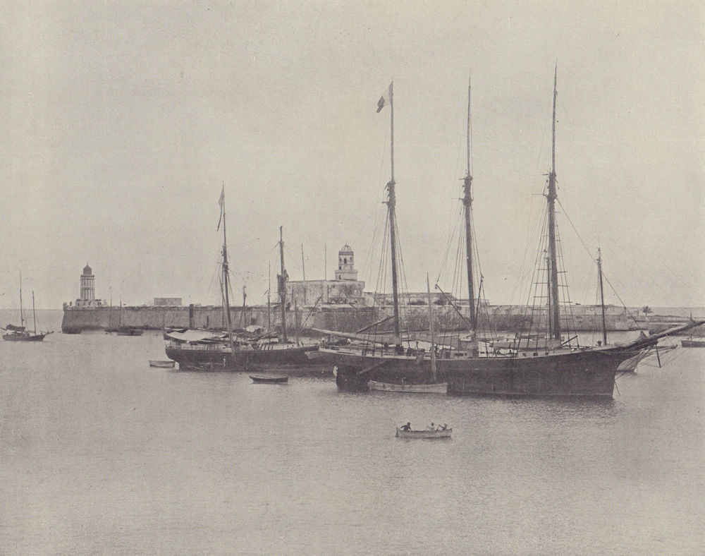 The fort of San Juan de Ulua and the City of Veracruz. Mexico. STODDARD 1895